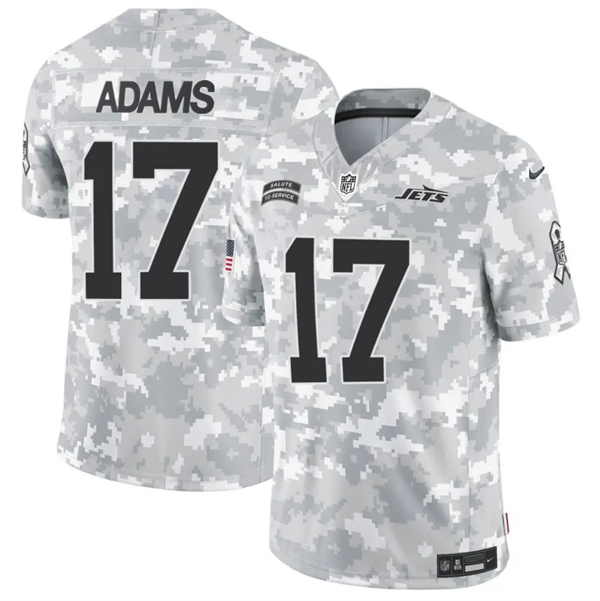 Men's Arctic Camo New York Jets #17 Davante Adams 2024 F.U.S.E Salute to Service Limited Stitched Football Jersey
